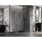 MEXEN/S - Lunar T sprchový kout dveře křídlové pravá 125 x 70, transparent, grafit metal 834T-125-070-95-00-P