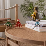 Kay Bojesen Dřevěná opička Monkey Mini Vintage Blue 9,5 cm, modrá barva, dřevo