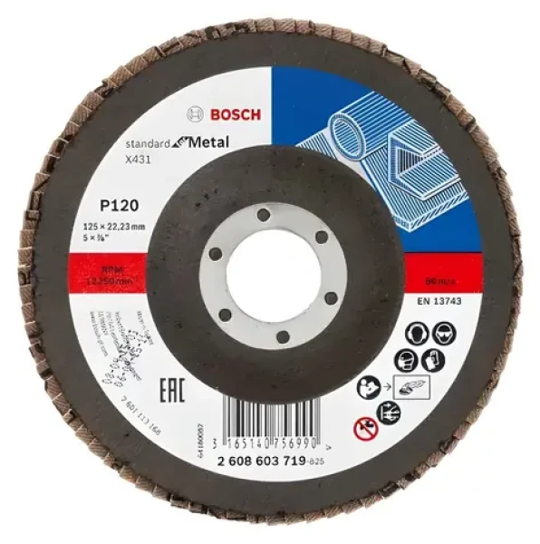 BOSCH 2608603659 X431 / Lamelový brusný kotouč P120 / 125x22.23 mm (2608603719)