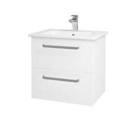 Dřevojas - Koupelnová skříňka GIO SZZ2 60 - N01 Bílá lesk / Úchytka T01 / M01 Bílá mat 202040A