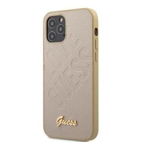 Pouzdro Guess hard silikonové iPhone 12 Pro MAX gold Iridescent Love Script Gold Logo