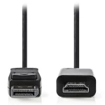 Nedis DisplayPort - HDMI černá / Redukční kabel / DisplayPort (M) - HDMI (M) / DP 1.2 / 3 m (CCGL37100BK30)