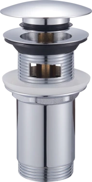 JB Sanitary Umyvadlová výpusť 5/4" s přepadem, velká zátka, chrom VK01