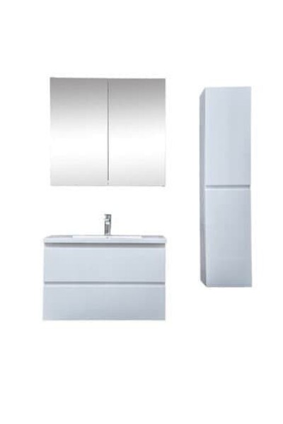 Koupelnová skříňka s umyvadlem SAT B-Way 79x50x45 cm bílá lesk KSETBWAY18 KSETBWAY18