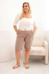 Dámské bavlněné šortky Plus Size s páskem fango 4XL
