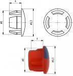 RAV Slezák - Značení na páčku, Červená/Modrá-1, ⌀ 8mm SD0161-1