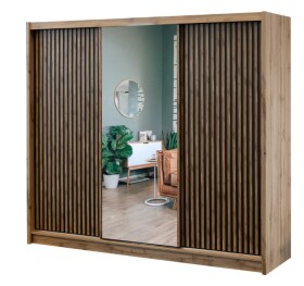 Šatní skříň London Rozměry: 250 cm, Dveře: Zrcadlo