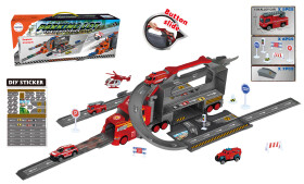 Mamido Velký hasičský kamion s parkovištěm a dráhou 1:64