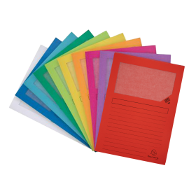 Exacompta zakládací obal s okénkem, A4, recyklovaný karton, mix barev