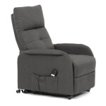 Křeslo polohovací, eletrické, šedá látka.
