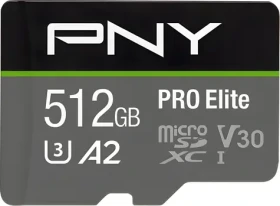 PNY PRO Elite microSDXC 512 GB / Paměťová karta / Class 10 / UHS-I U3 / V30 / A2 (P-SDUX512U3100PRO-GE)