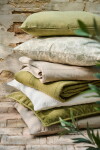 Ib Laursen Lněný povlak na polštář Herbal Green 50 × 50 cm, zelená barva, textil