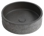 SAPHO - ISPIR betonové umyvadlo včetně výpusti, 40cm, černý granit AR476