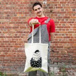 Helen b Plátěná taška z organické bavlny Tote Sorry Not Sorry, krémová barva, textil