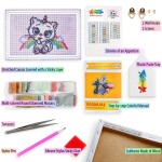 Antistresové omalovánky TSvetnoy TSvetnoy, LC039e, Diamond painting - diamantové malování, 20 x 30 cm, Duhová kočička