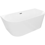 MEXEN/S - Oval Slim volně stojící vana nástěnná 170 x 80, bílá, sifon a přepad grafit metal 52661708000-95