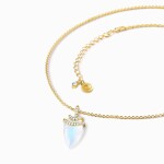 Royal Fashion náhrdelník 14k zlato Vermeil GU-DR23099N-YELLOWGOLD-MOONSTONE-TOPAZ