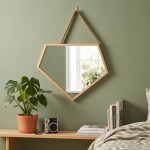 Tutumi - Dřevěné asymetrické zrcadlo 49 cm HOM-08889