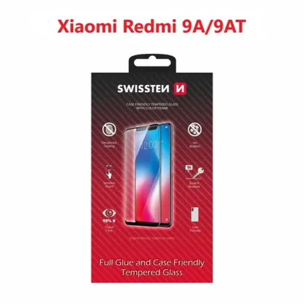 SWISSTEN FULL GLUE COLOR FRAME CASE FRIENDLY sklo pro XIAOMI REDMI 9A XIAOMI REDMI 9AT černá (54501782)