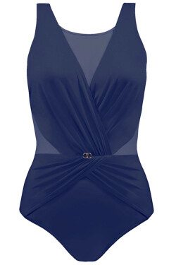 Dámské jednodílné plavky Fashion 7 1006V 17 - SELF tmavě modrá 4XL
