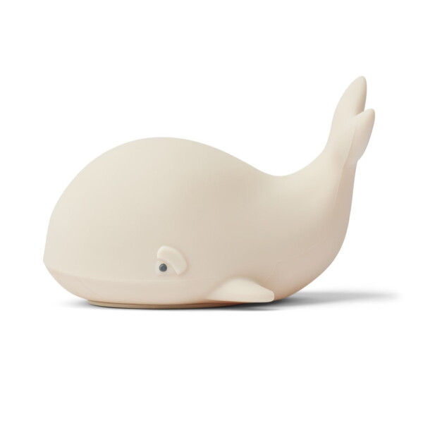 LIEWOOD Dětská LED lampička Winston Whale Sandy, béžová barva, plast