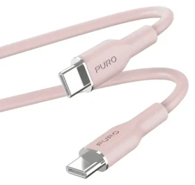 Puro Soft růžová / Datový kabel USB-C na USB-C / 60W / 1,5m (PUUSBCUSBCICONROSE)