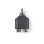 Nedis Subwoofer adaptér RCA (M) - 2x RCA (F) černá / pozinkovaný (CAGB24940BK)