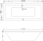 MEXEN/S - Cube obdélníková vana 180 x 80 cm s panelem + vanová zástěna 100 cm, transparent, černá 550518080X9410117000