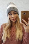 Fleecová čepice Bojana K265 šedá+bílá UNI
