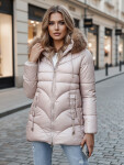 Dámská zimní bunda s kapucí TY4441 béžová - FashionStreet M