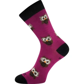 VOXX Ponožky dámské slabé z merino BUBO s ionty stříbra FUXIA 35-38 120424
