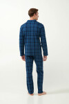 Vamp - Kárované pyžamo s knoflíky 21622 - Vamp blue xl