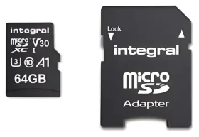 Integral microSDHC/SDXC 64 GB / Paměťová karta / UHS-I U3 V30 / čtení: 100 MB/s / zápis: 45 MB/s (INMSDX64G-100V30)