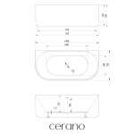 CERANO - Vana akrylátová Aira - volně stojící - nástěnná - bílá lesklá - 150x75x58 CER-665977
