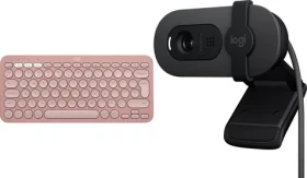 Logitech Pebble Keys 2 K380s + Brio 100 / Sada / Bezdrátová klávesnice + webkamera / Bluetooth