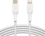 Belkin CAA004bt1MWH oplétaný USB-C - Lightning, 1m, bílý