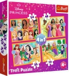 Trefl - Puzzle - Disney princezny: Pohádkové příběhy 4v1