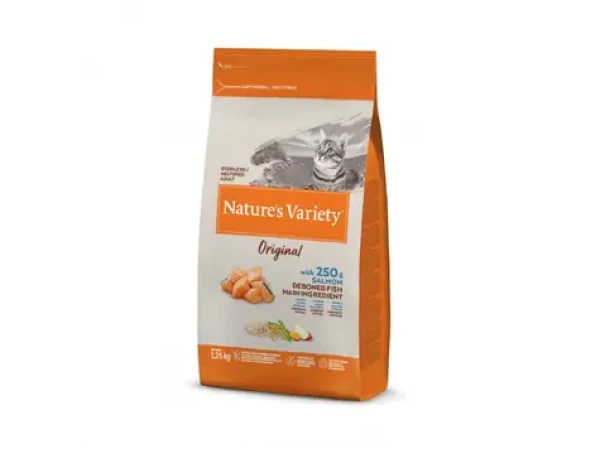 Nature´s variety original pro kastrované kočky s lososem 1.25kg / Granule pro kočky (8410650271736)