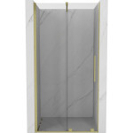 MEXEN/S - Velar posuvné sprchové dveře 70, transparent, zlatá kartáčovaná 871-070-000-01-55