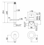 PAFFONI - Light Umyvadlová baterie pod omítku s tělesem, 2-otvorová instalace, černý mat LIG007NO70