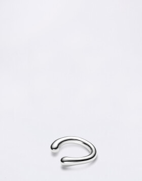 Maria Black Curl Ear Cuff Medium Silver Silver