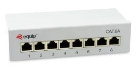 Equip 326521 světle šedá / Patch panel / Cat6a / 8 portů / 10 Gbit/s / stíněný (326521)