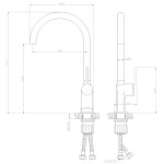 INVENA - Dřezová baterie KALITEA černá BZ-72-004-V