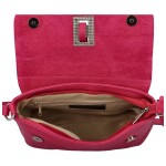 Módní malá dámská kožená crossbody Victorien, tmavě růžová