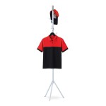 Věšák stojanový, výška 179 cm, kovová konstrukce, bílý matný lak, nosnost 6 kg