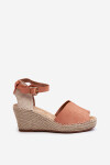 Pohodlné dámské sandály na klínu Světle růžová Dellia 38
