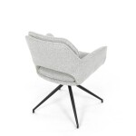 Židle jídelní, krémová látka, noha černý kov, otočný mechanismus 360°