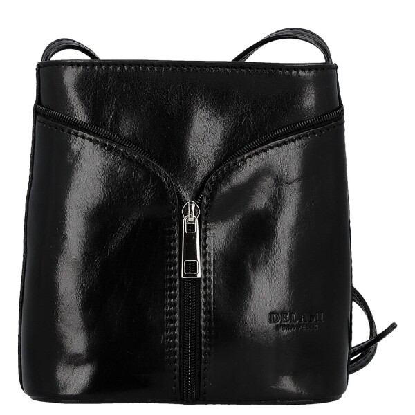 Luxusní dámská kožená crossbody kabelka Katija, černá