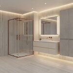 REA/S - Sprchový kout City 80x100 Brush Copper Se sprchovou vaničkou Savoy KPL-K6981