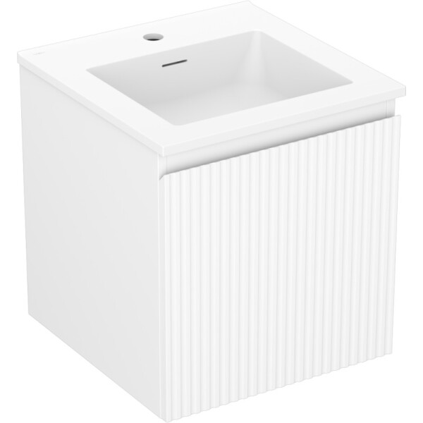 MEXEN/S - Rivel koupelnová skříňka 45 cm s umyvadlem Otis, 1 šuplík, reliéf , bílá mat 91A20-04547-1-BF01-W18M01